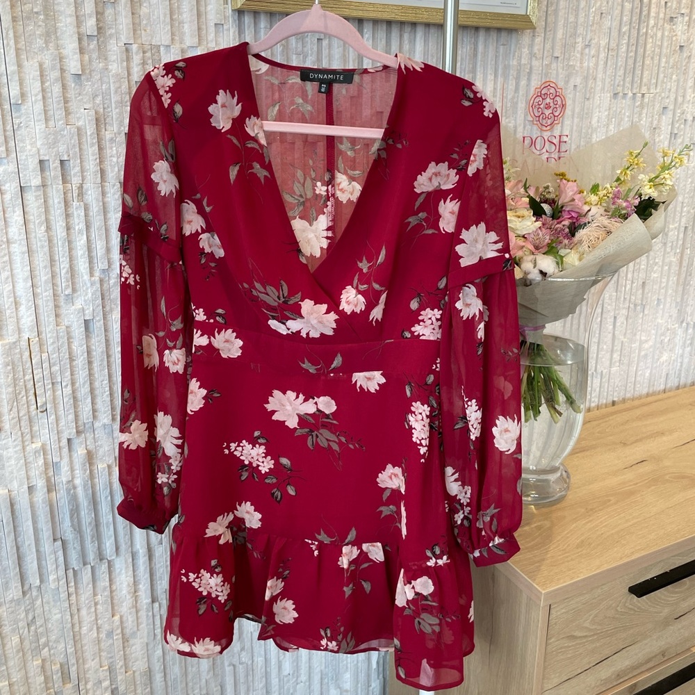 Dynamite red wine dress